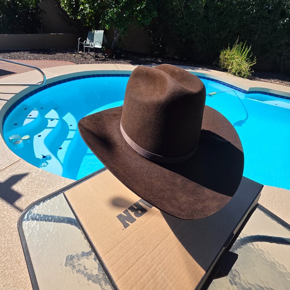 Vintage Stetson “Stallion” Cowboy Hat Size 6 7/8 Brown with Feather – USA Made - Picture 4 of 12